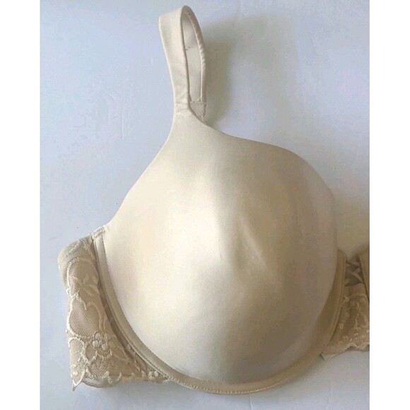 Maidenform Push Up Bra Size 42D Beige Lace Underwire Padded Full Coverage - Picture 5 of 6